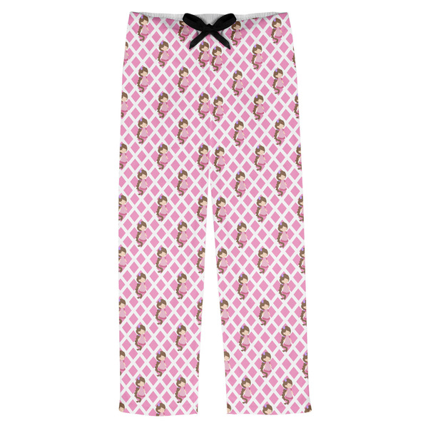 Custom Princess & Diamond Print Mens Pajama Pants - XS