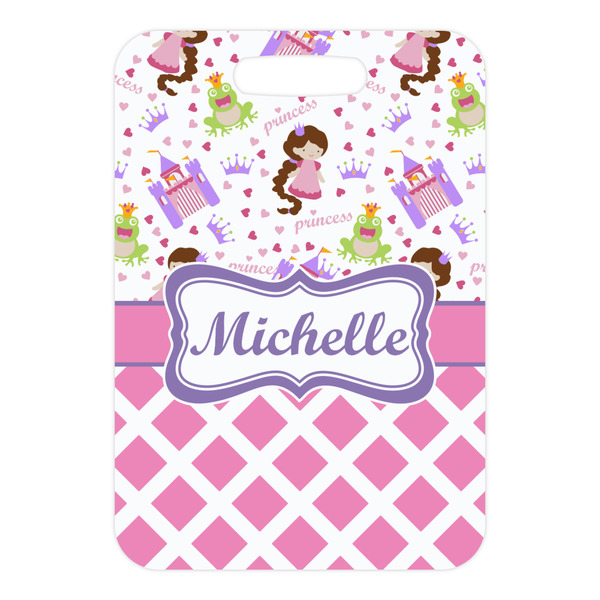 Princess & Diamond Print Metal Luggage Tag - Front Without Strap