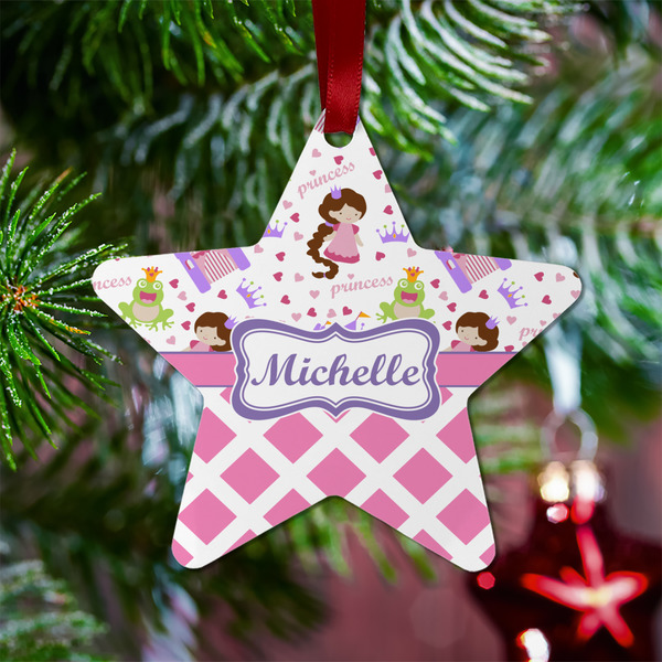 Princess & Diamond Print Metal Star Ornament - Lifestyle