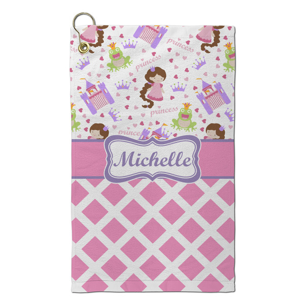 Custom Princess & Diamond Print Microfiber Golf Towel - Small (Personalized)