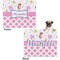 Princess & Diamond Print Microfleece Dog Blanket - Large- Front & Back