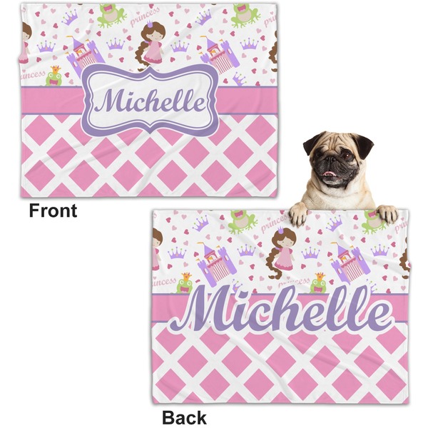 Princess & Diamond Print Microfleece Dog Blanket - Regular - Front & Back