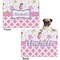 Princess & Diamond Print Microfleece Dog Blanket - Regular - Front & Back
