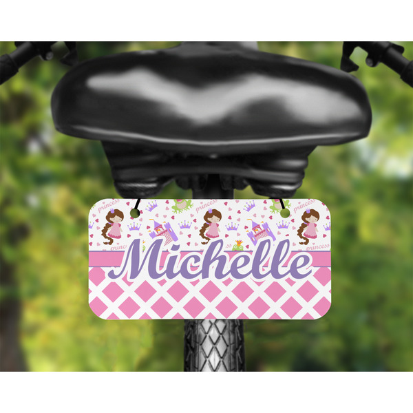 Princess & Diamond Print Mini License Plate on Bicycle - LIFESTYLE Two holes