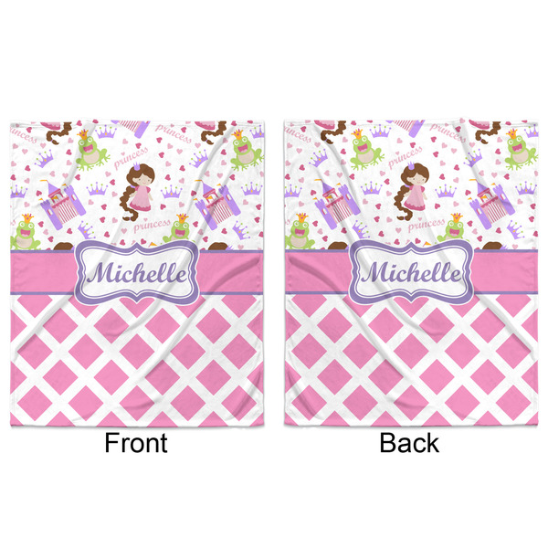 Princess & Diamond Print Minky Blanket - 50"x60" - Double Sided - Front & Back
