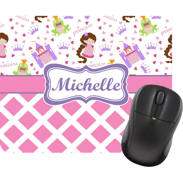Custom Princess & Diamond Print Rectangular Mouse Pad (Personalized)
