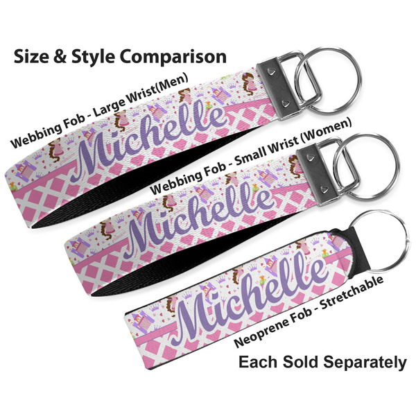 Princess & Diamond Print Multiple Key Ring comparison sizes