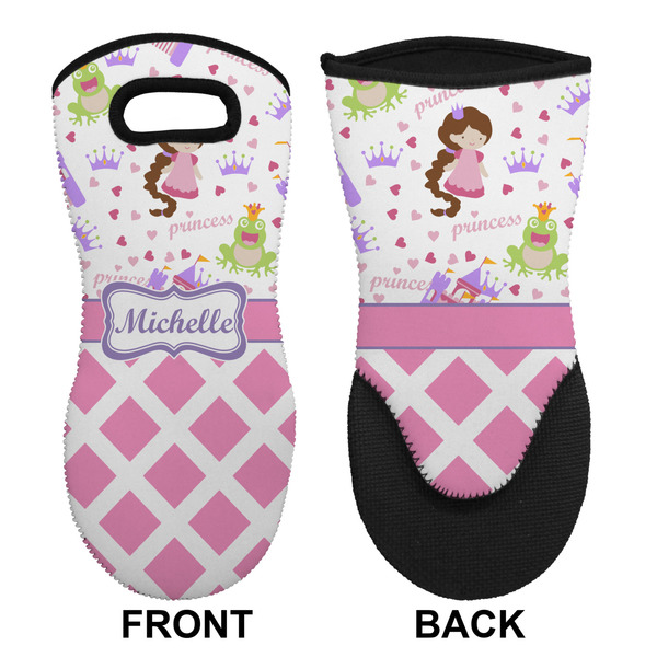 Princess & Diamond Print Neoprene Oven Mitt (Front & Back)