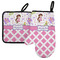 Princess & Diamond Print Left Oven Mitt & Pot Holder Set w/ Name or Text
