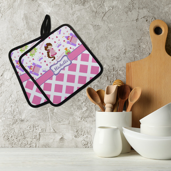 Princess & Diamond Print Neoprene Pot Holder - Set of 2  LIFESTYLE