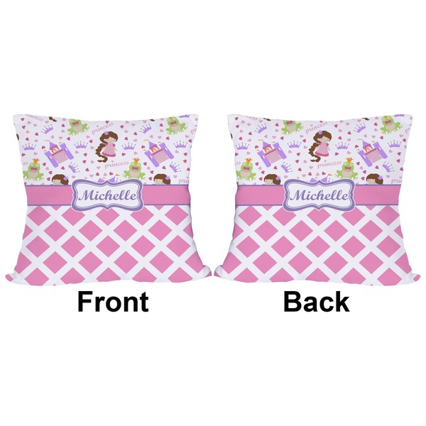 Princess & Diamond Print Outdoor Pillow - 18x18