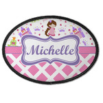 Princess & Diamond Print Iron On Oval Patch w/ Name or Text
