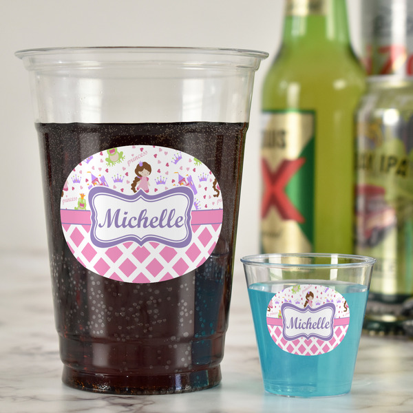 Princess & Diamond Print Party Cups - 16oz - In Context