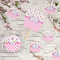 Princess & Diamond Print Party Supplies Combination Image - All items - Plates, Coasters, Fans