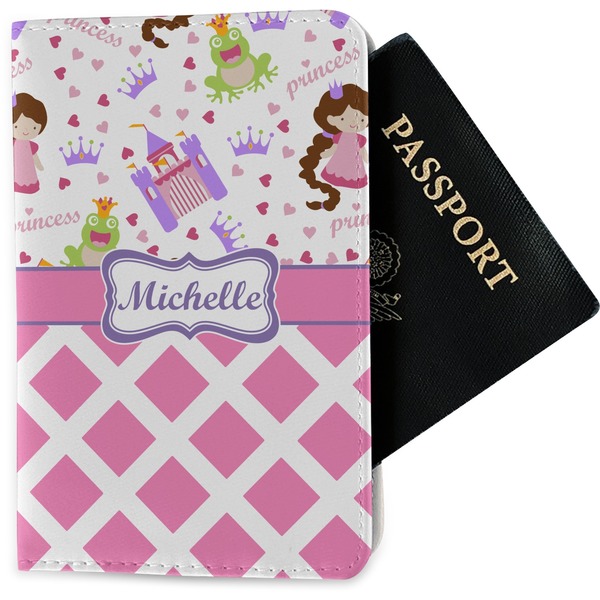 Custom Princess & Diamond Print Passport Holder - Fabric (Personalized)
