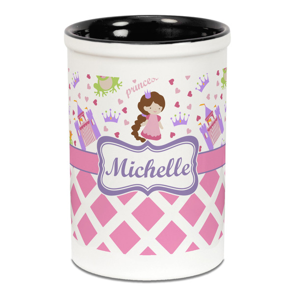 Princess & Diamond Print Pencil Holder - Black