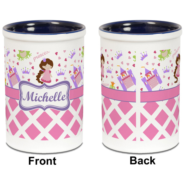 Princess & Diamond Print Pencil Holder - Blue - approval