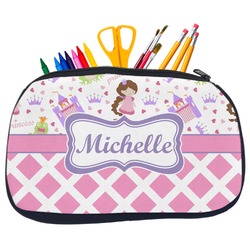 Princess & Diamond Print Neoprene Pencil Case - Medium w/ Name or Text