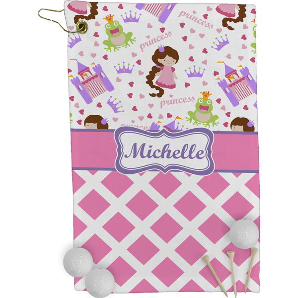 Princess & Diamond Print Personalized All Over Golf Towel