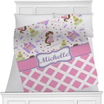 Princess & Diamond Print Minky Blanket - Twin / Full - 80"x60" - Single Sided (Personalized)
