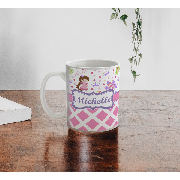 Princess & Diamond Print Personalized Coffee Mug - Lifestyle