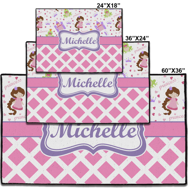 Princess & Diamond Print Personalized Door Mat - Group Parent IMF