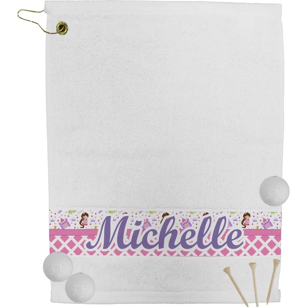 Custom Princess & Diamond Print Golf Bag Towel (Personalized)