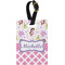 Princess & Diamond Print Plastic Luggage Tag - Rectangular w/ Name or Text