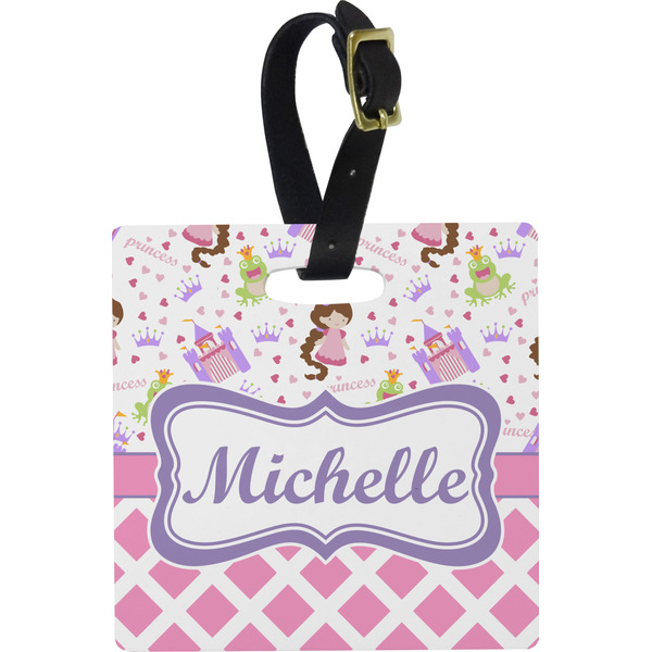 Princess & Diamond Print Personalized Square Luggage Tag