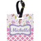 Princess & Diamond Print Plastic Luggage Tag - Square w/ Name or Text