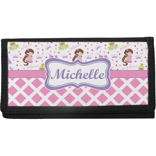 Custom Princess & Diamond Print Canvas Checkbook Cover (Personalized)