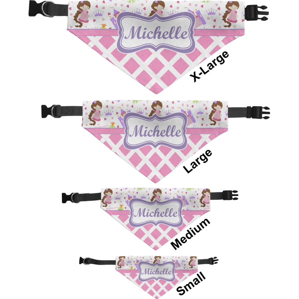 Princess & Diamond Print Pet Bandana Sizes