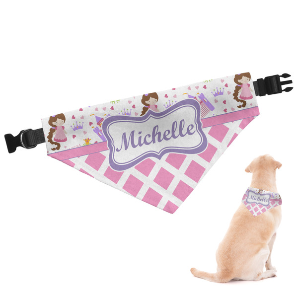 Custom Princess & Diamond Print Dog Bandana - XLarge (Personalized)