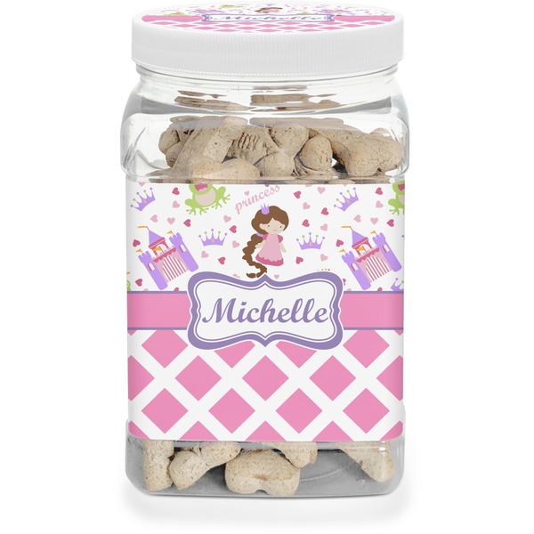 Custom Princess & Diamond Print Dog Treat Jar (Personalized)