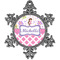 Princess & Diamond Print Vintage Snowflake Ornament (Personalized)