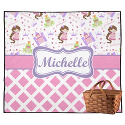 Princess & Diamond Print Outdoor Picnic Blanket (Personalized)