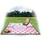 Princess & Diamond Print Picnic Blanket - with Basket Hat and Book - in Use