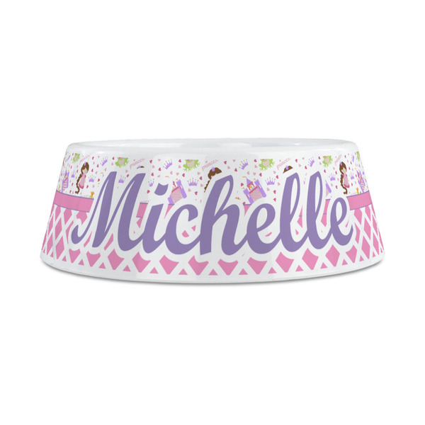 Princess & Diamond Print Plastic Dog Bowls - Medium - FRONT