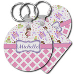 Princess & Diamond Print Plastic Keychain (Personalized)