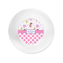 Princess & Diamond Print Plastic Party Appetizer & Dessert Plates - 6" (Personalized)