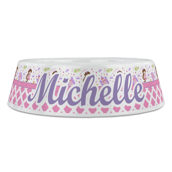 Princess & Diamond Print Plastic Pet Bowls - Large - FRONT