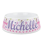 Princess & Diamond Print Plastic Dog Bowl - Medium (Personalized)