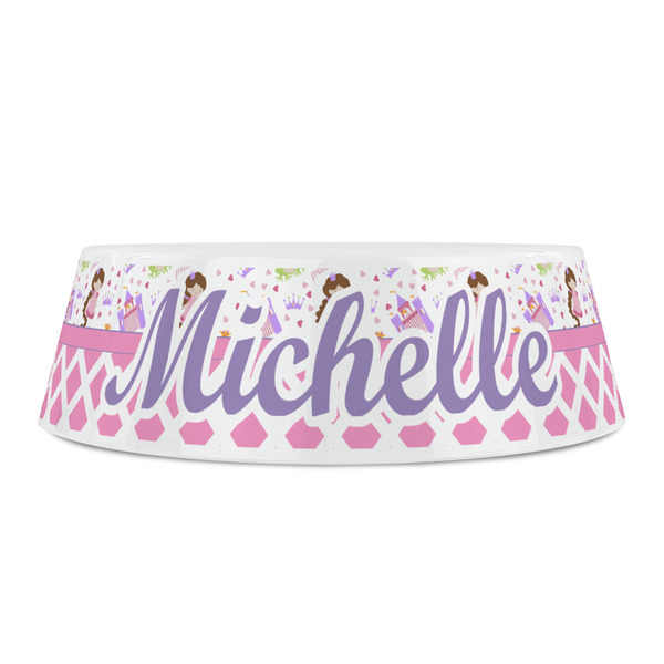 Princess & Diamond Print Plastic Pet Bowls - Small - FRONT