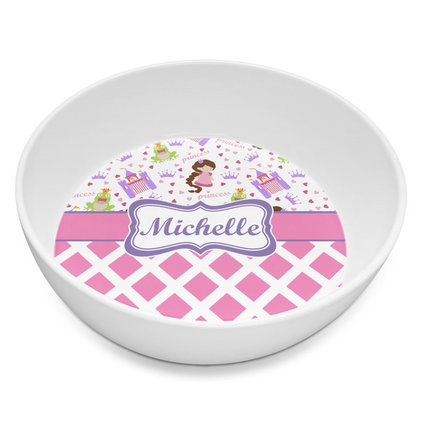 Custom Princess & Diamond Print Melamine Bowl - 8 oz (Personalized)