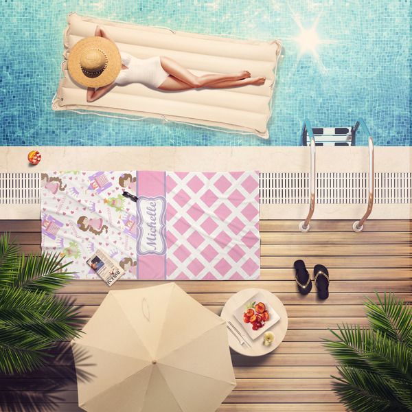 Princess & Diamond Print Pool Towel Lifestyle