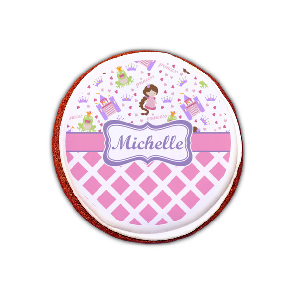Princess & Diamond Print Printed Icing Circle - XSmall - On Cookie