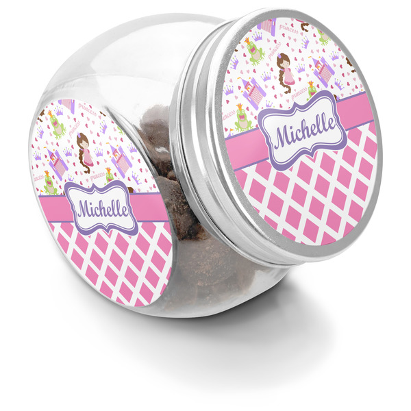 Custom Princess & Diamond Print Puppy Treat Jar (Personalized)