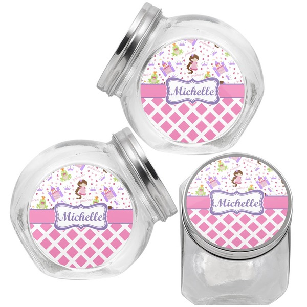Princess & Diamond Print Puppy Treat Jar - Top Left Right