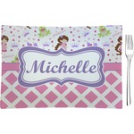 Princess & Diamond Print Glass Rectangular Appetizer / Dessert Plate (Personalized)