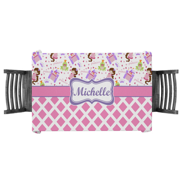 Custom Princess & Diamond Print Tablecloth - 58"x58" (Personalized)